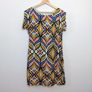 Harlyn Silk Anthropolgie Art Deco Shift Dress L